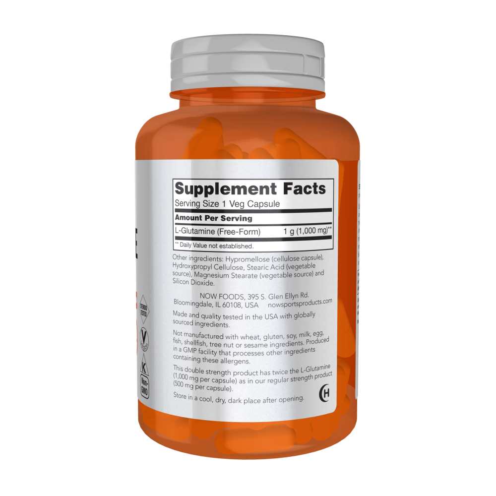 Now Sports L-Glutamine – Double Strength 1000 Mg – Recovery Support Veg Capsules – 120 Count thumbnail 3