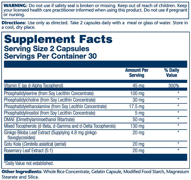 Solaray Phosphatidylserine Plus 60 Caps thumbnail 2