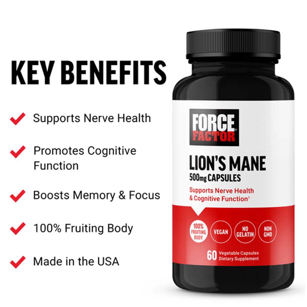 Force Factor Lion’s Mane – 60 Capsules thumbnail 2