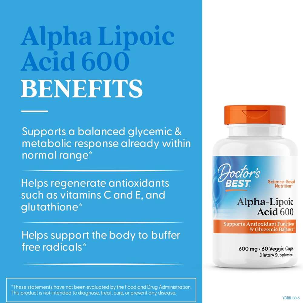 Doctor's Best Alpha-Lipoic Acid, 600 Mg, 60 Veggie Caps thumbnail 2
