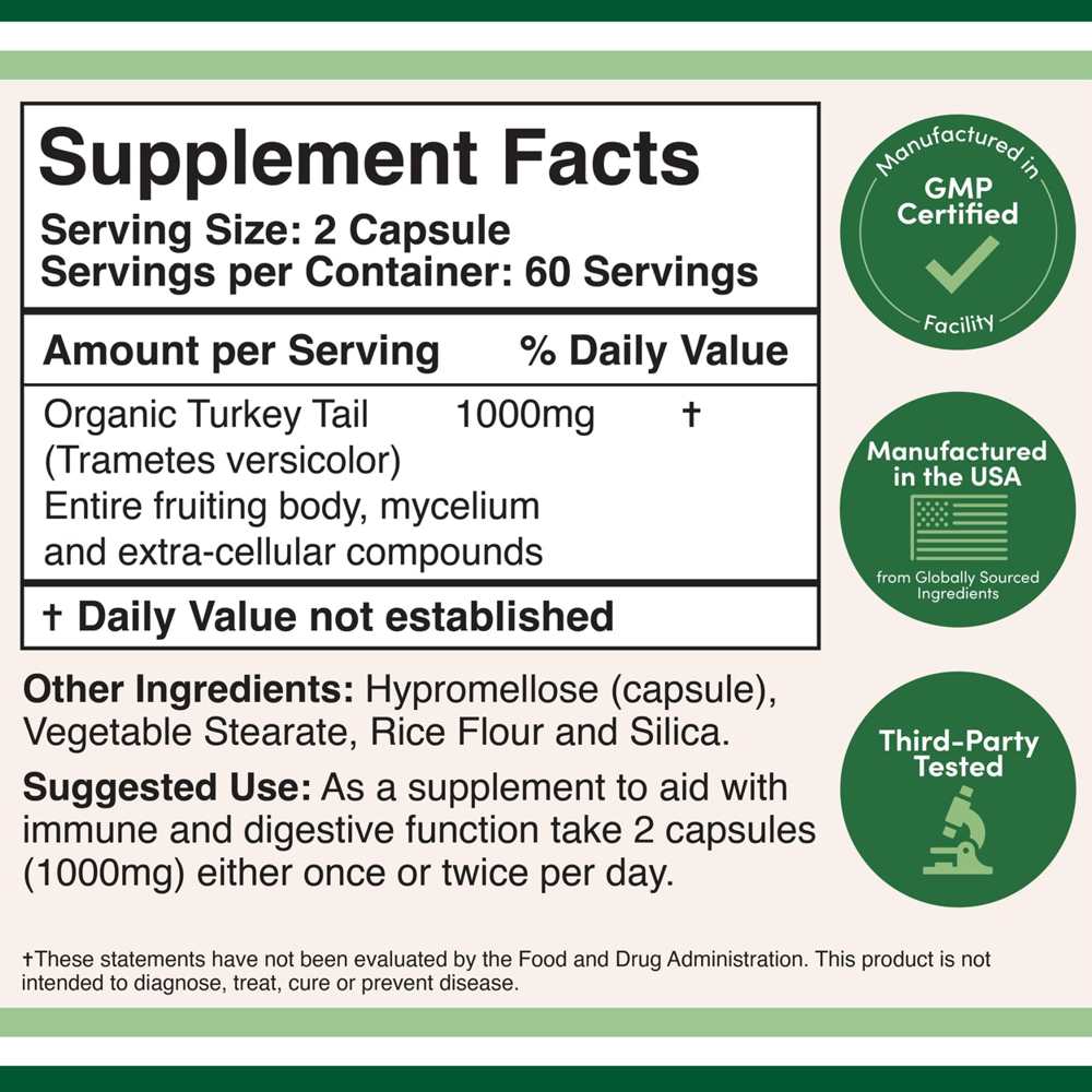 Double Wood Turkey Tail Mushroom 1000 Mg – 120 Veggie Capsules thumbnail 2
