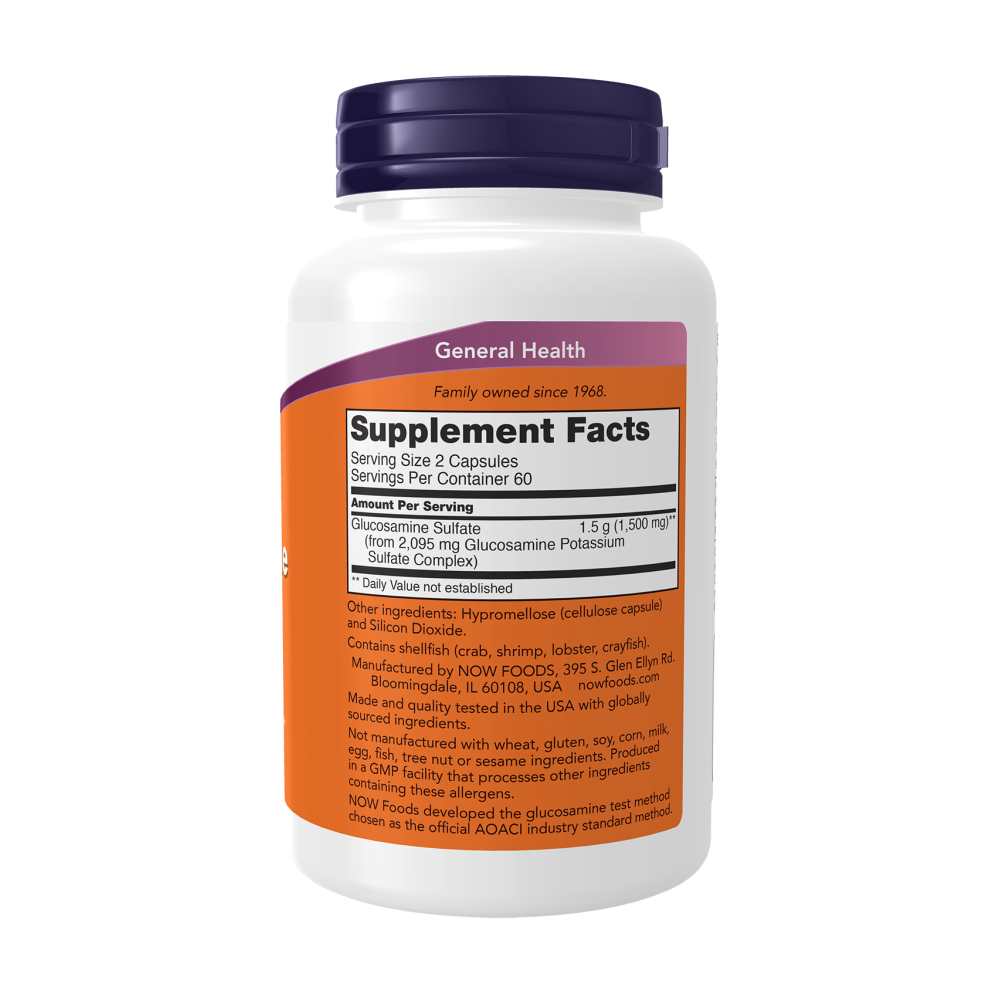 Now Foods Glucosamine Sulfate 750 Mg – Joint Health Support – 120 Capsules thumbnail 3