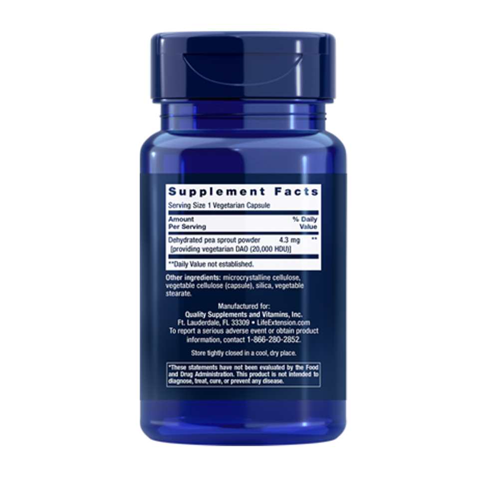 Life Extension Food Sensitivity Relief with Diamine Oxidase (dao) – 60 Vegetarian Capsules thumbnail 2