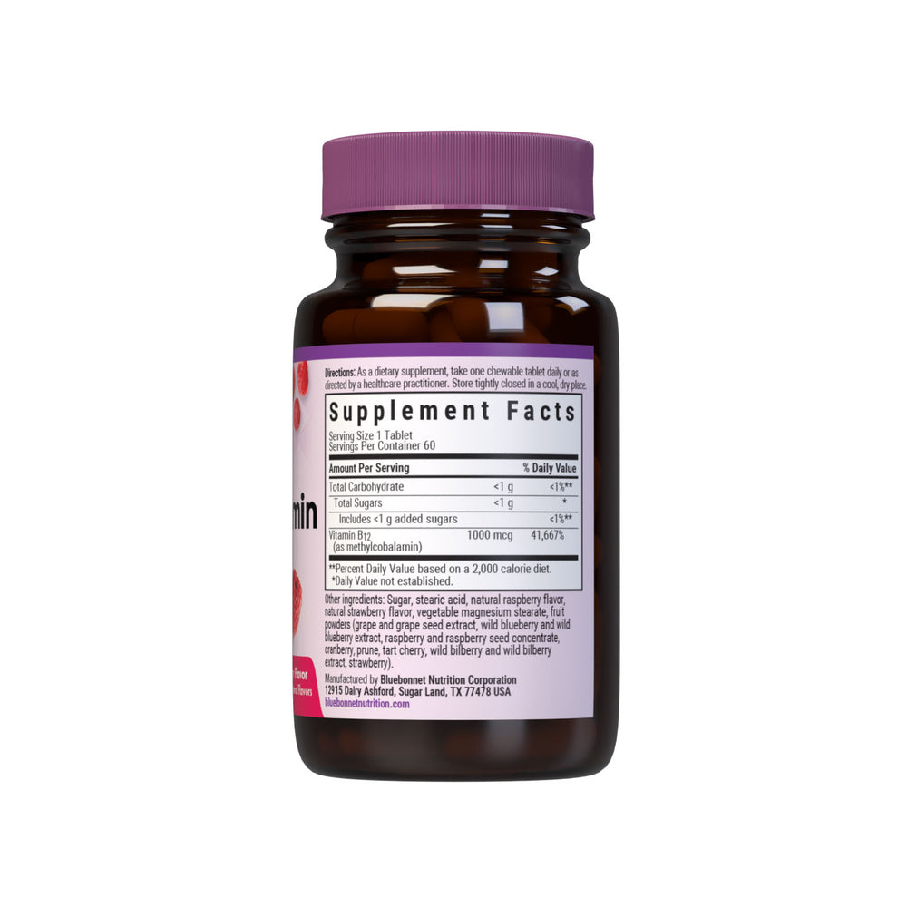Bluebonnet Nutrition Earthsweet Chewables Cellular Active Methylcobalamin 1000 Mcg 60 Tabs thumbnail 2