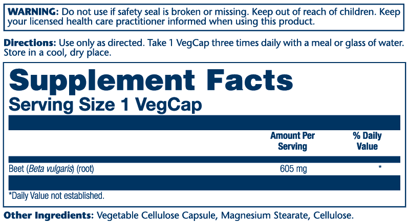 Solaray Beet Root 605mg 100 Caps thumbnail 2