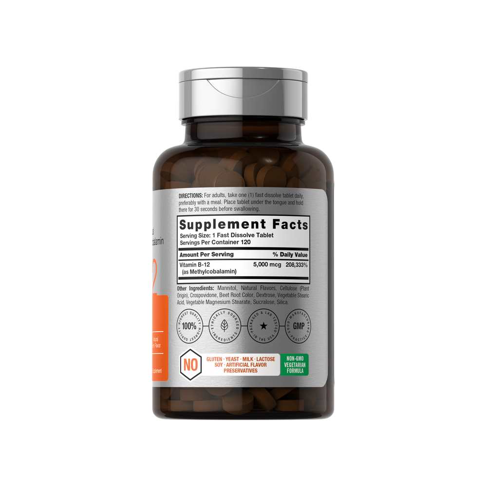 Horbäach Vitamin B-12 5000mcg | 120 Tablets thumbnail 2