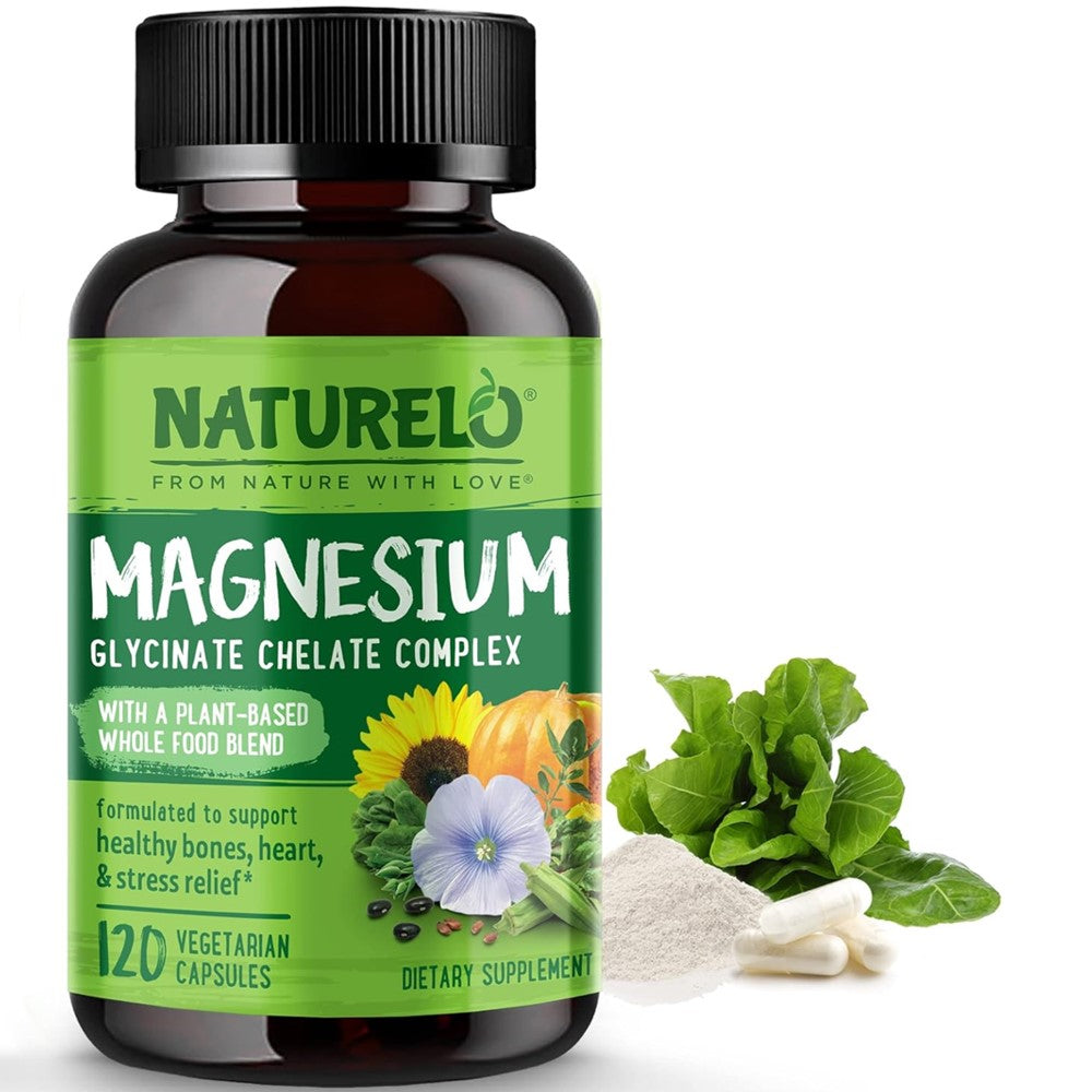 NATURELO Magnesium Glycinate Chelate Complex 200 mg Magnesium with Organic Vegetables thumbnail 4