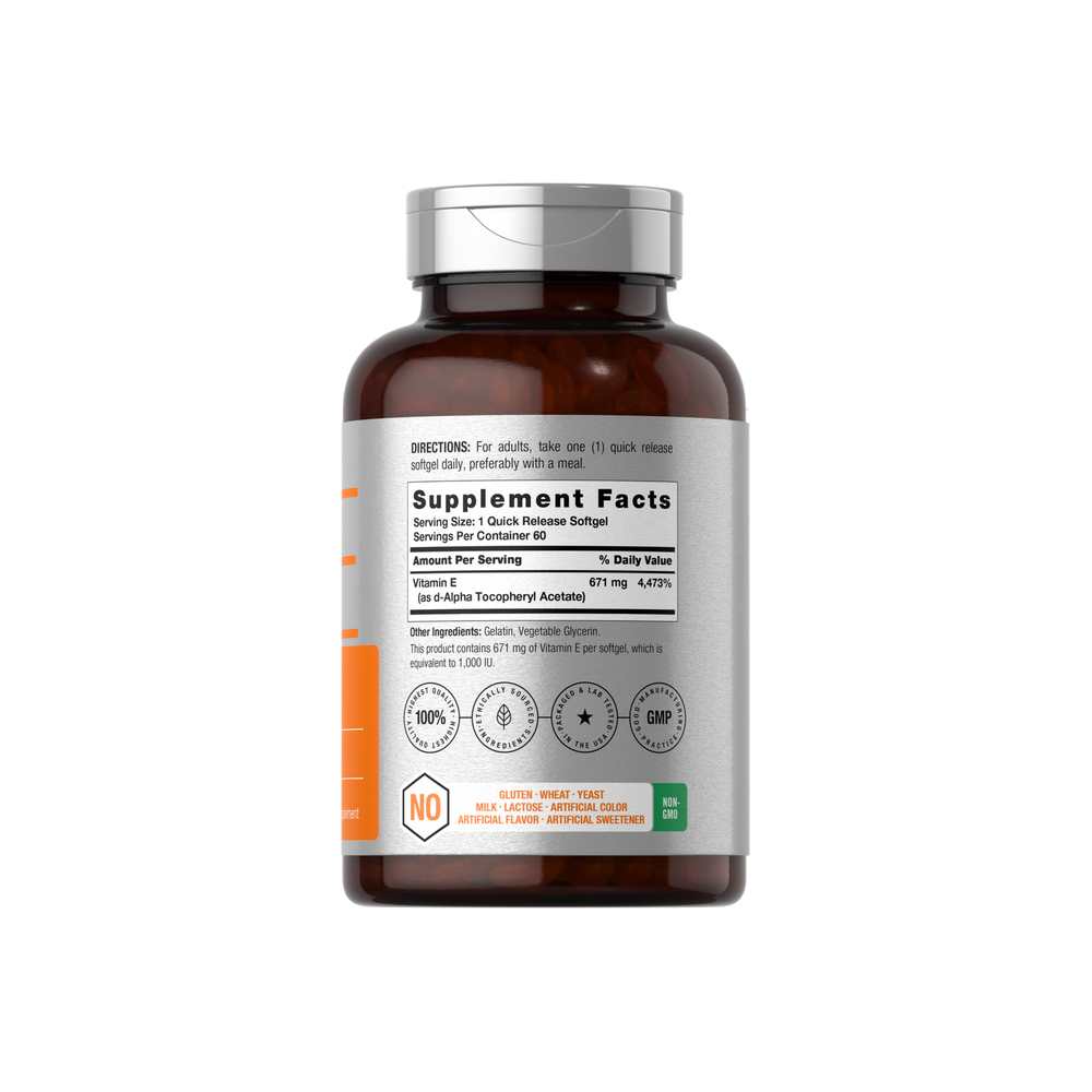 Horbäach Vitamin E 1000 Iu | 60 Softgels thumbnail 2