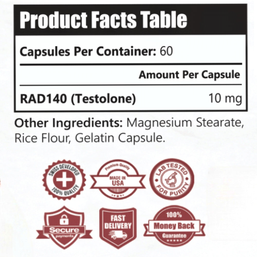 RAD-140 (Testolone) (10mg/capsule) by Swiss Chems thumbnail 2