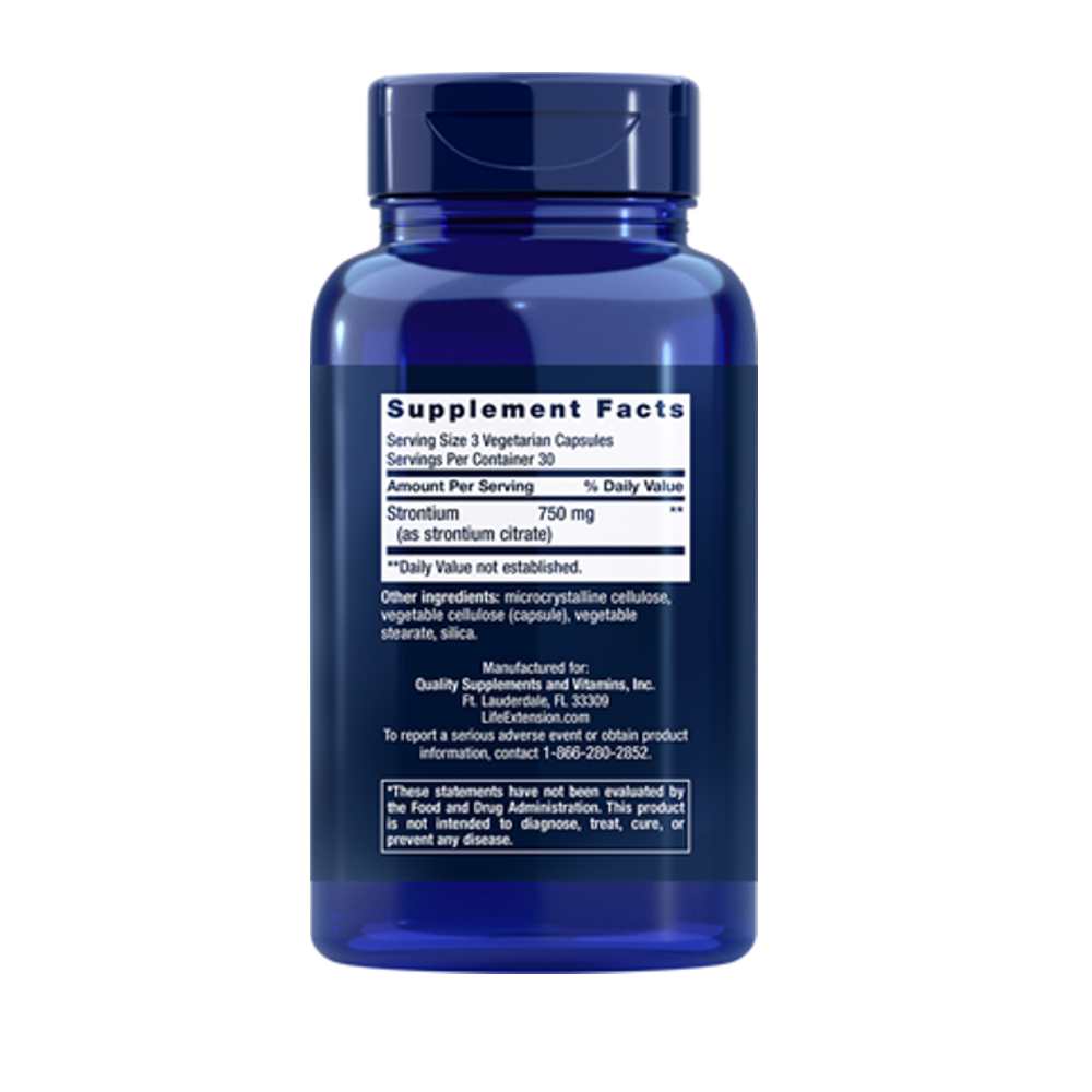 Life Extension Strontium Caps 750 Mg, 90 Vegetarian Capsules thumbnail 2