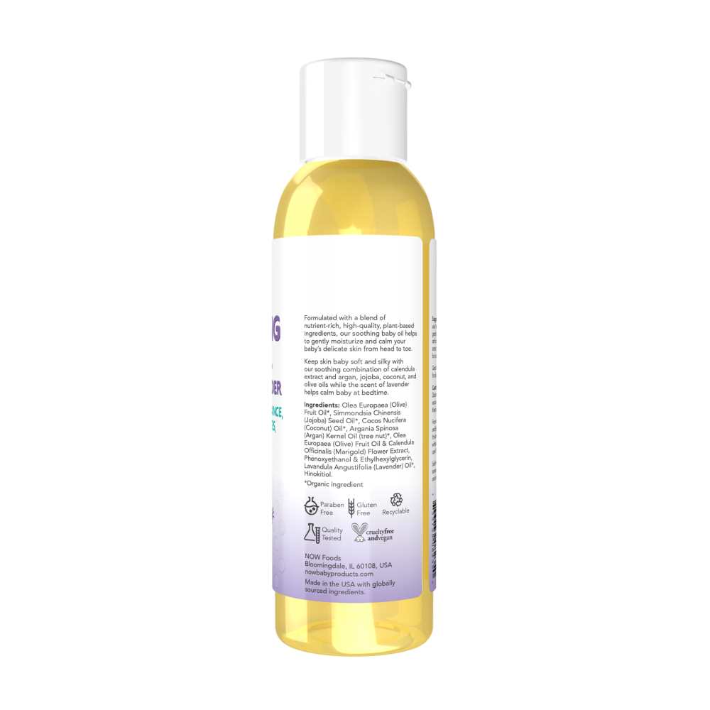 Now Foods Soothing Baby Oil – Calming Lavender – 4 Oz. (118 M L) thumbnail 2