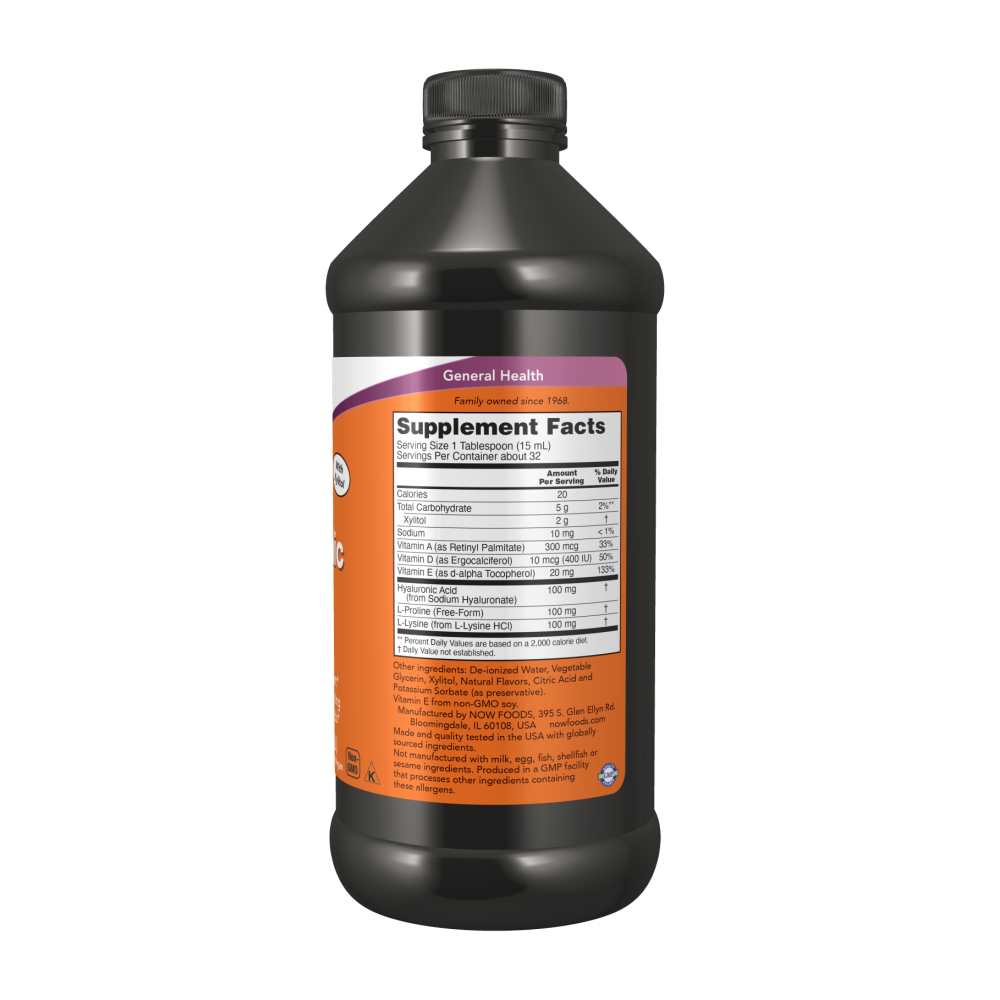 Now Foods Liquid Hyaluronic Acid – 100 Mg Joint Lubrication Formula with Vitamins & Amino Acids – 16 Fl Oz (473 M L) thumbnail 2