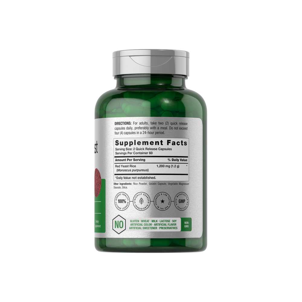 Horbäach Red Yeast Rice 1200mg per Serving | 120 Capsules thumbnail 2