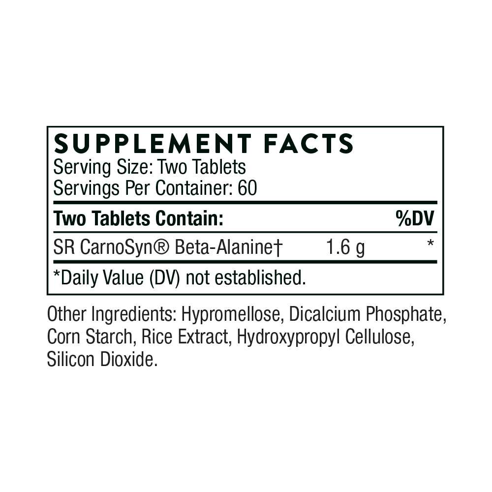 Thorne Beta Alanine-Sr 120 Tablets thumbnail 2