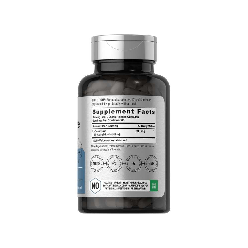 Horbäach L-Carnosine 500mg per Serving | 120 Capsules thumbnail 2