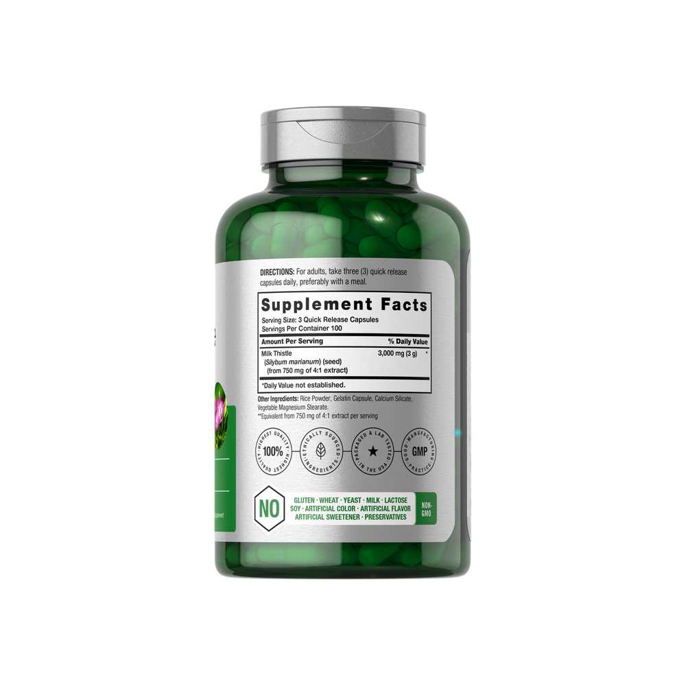 Horbäach Milk Thistle Extract 3000mg per Serving | 300 Capsules thumbnail 2
