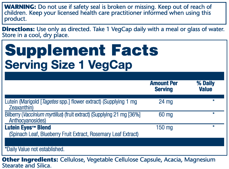Solaray Lutein Eyes 24, Advanced 24mg 30 Caps thumbnail 2