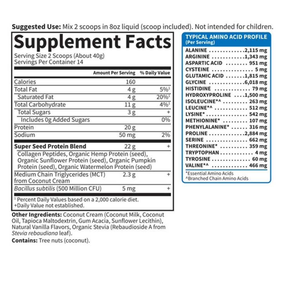 Garden of Life Grass Fed Collagen Protein Vanilla 19.75 (560g) Powder thumbnail 2
