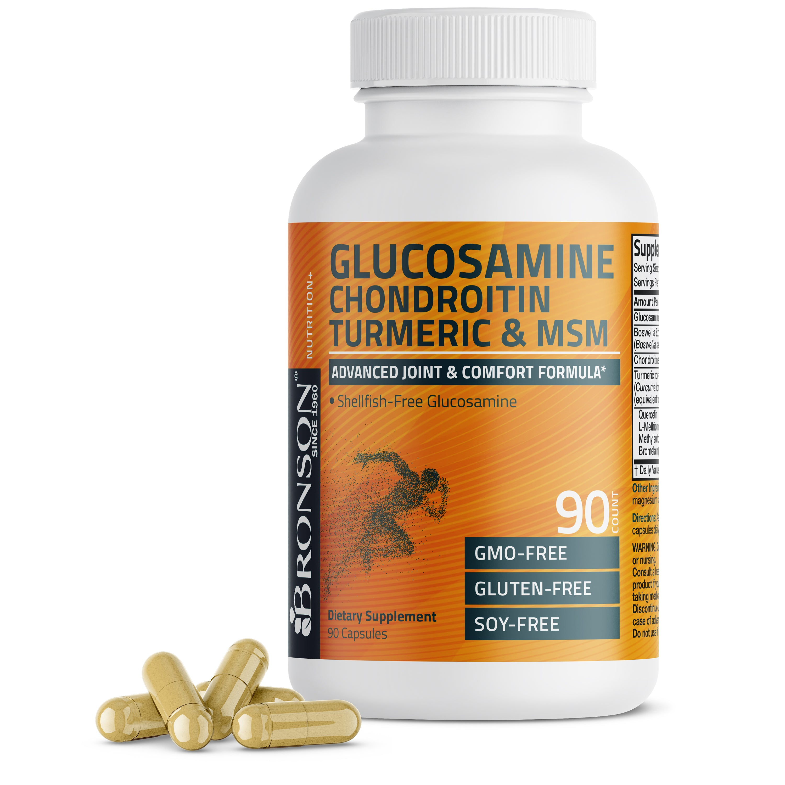 Bronson Vitamins Glucosamine Chondroitin Turmeric & Msm 60 Caps thumbnail 2