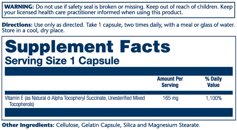 Solaray Vitamin E, Dry 165 Mg (200 Iu) 100 Caps thumbnail 2