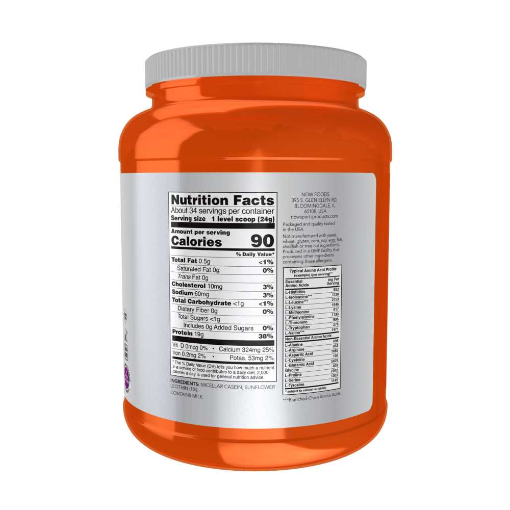 Now Sports Micellar Casein – Unflavored Powder – 816g thumbnail 2