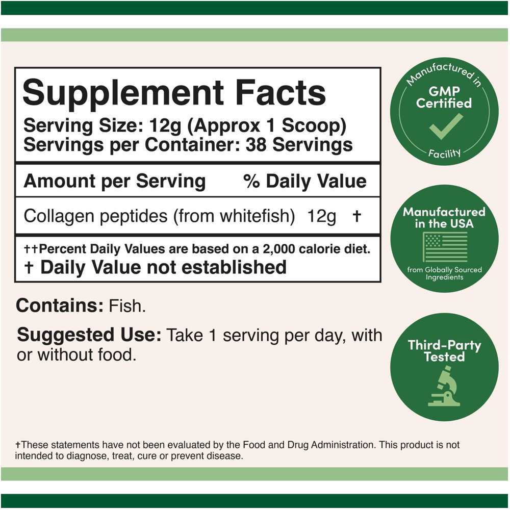 Double Wood Marine Collagen – Unflavored Wild-Caught Peptides 456g thumbnail 2