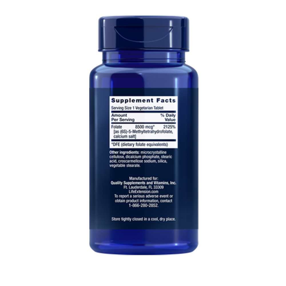 Life Extension High Potency Optimized Folate L-Methylfolate 8500 Mcg Dfe – 30 Vegetarian Tablets thumbnail 2