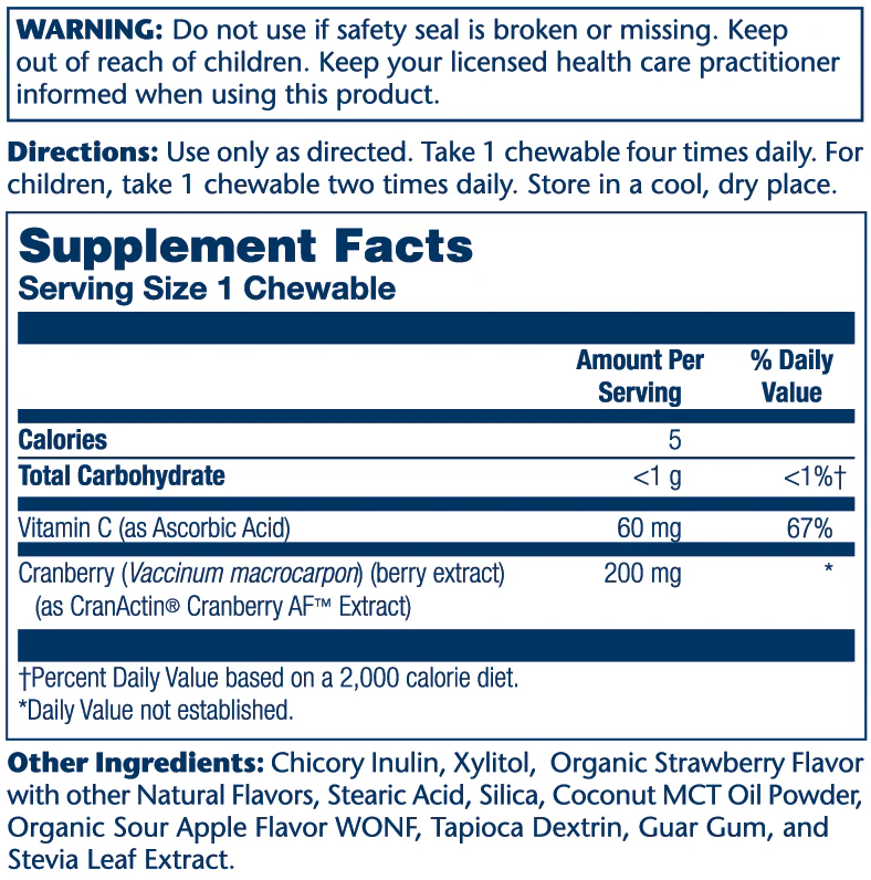 Solaray Cranactin Cranberry Extract, 60 Chewable thumbnail 2