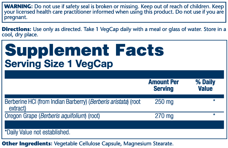 Solaray Berberine Root Extract 250mg 60 Caps thumbnail 2