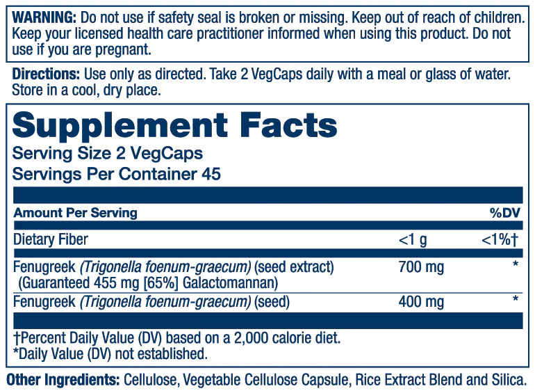 Solaray Fenugreek Seed Extract 700mg 90 Caps thumbnail 2