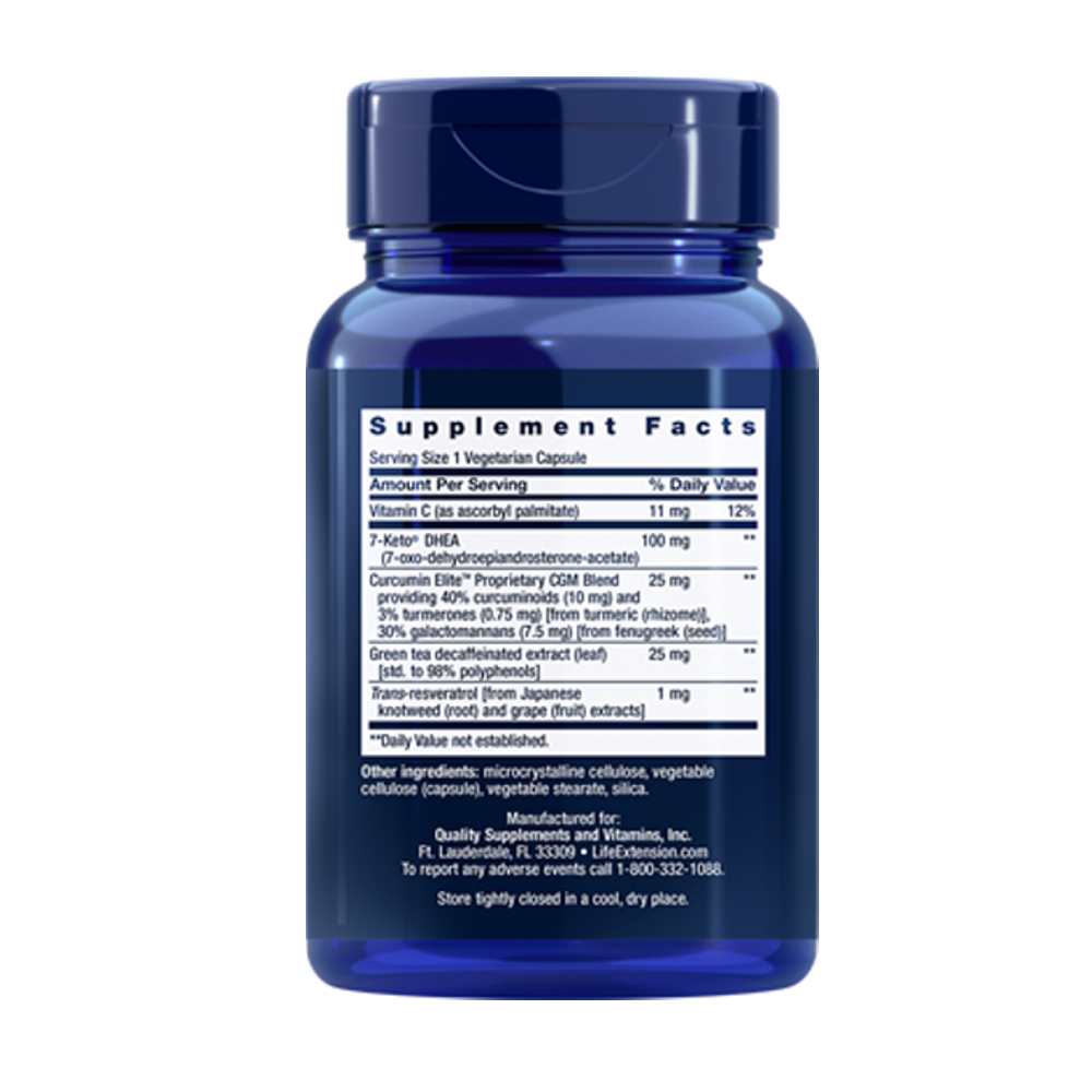 Life Extension 7-Keto® Dhea Metabolite 100 Mg, 60 Vegetarian Capsules thumbnail 2