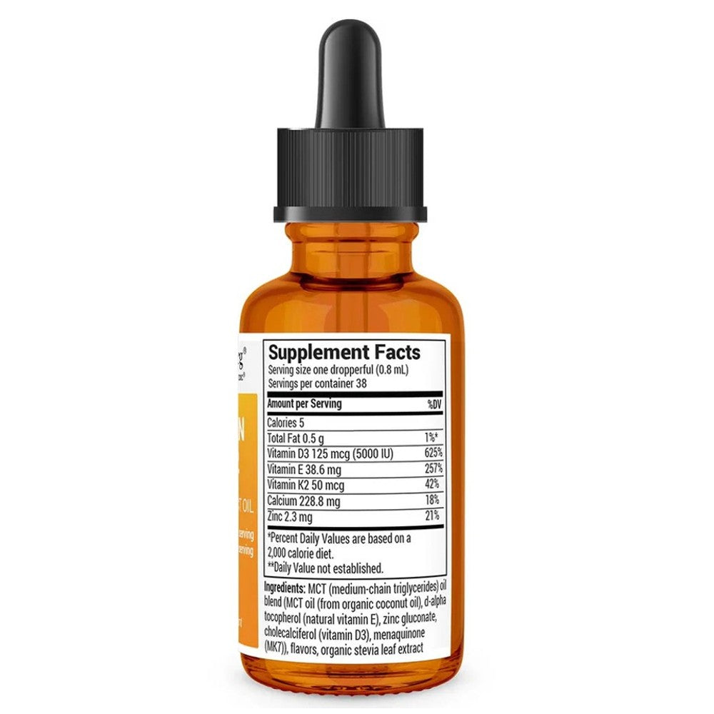 Dr. Berg D3 & K2 with Zinc & MCT Oil – 5000 IU Vitamin D3 + 50 Mcg K2 thumbnail 2