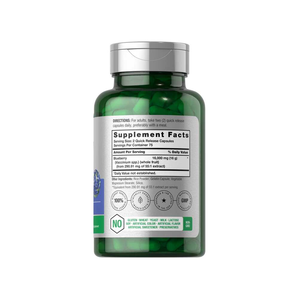 Horbäach Blueberry Extract 8000mg per Serving | 150 Capsules thumbnail 2