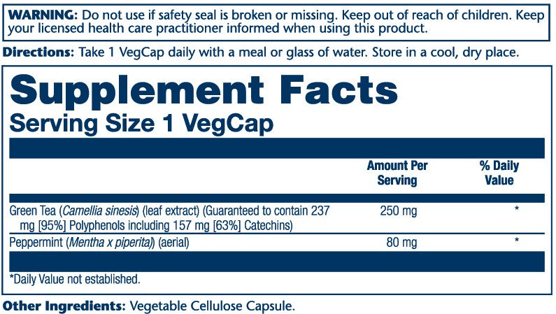 Solaray Green Tea Leaf Extract 250mg 30 Caps thumbnail 2