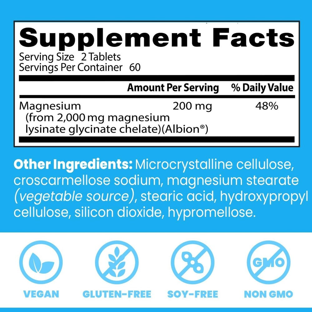 Doctor's Best High Absorption Magnesium Lysinate Glycinate – 120 Veggie Capsules thumbnail 2