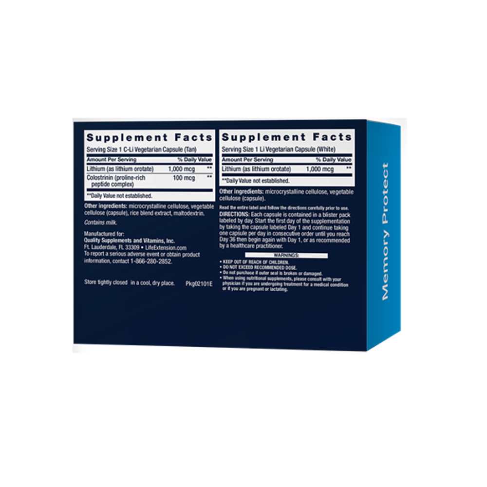 Life Extension Memory Protect 12 Colostrinin-Lithium (c-Li) 24 Lithium (li) Capsules thumbnail 2