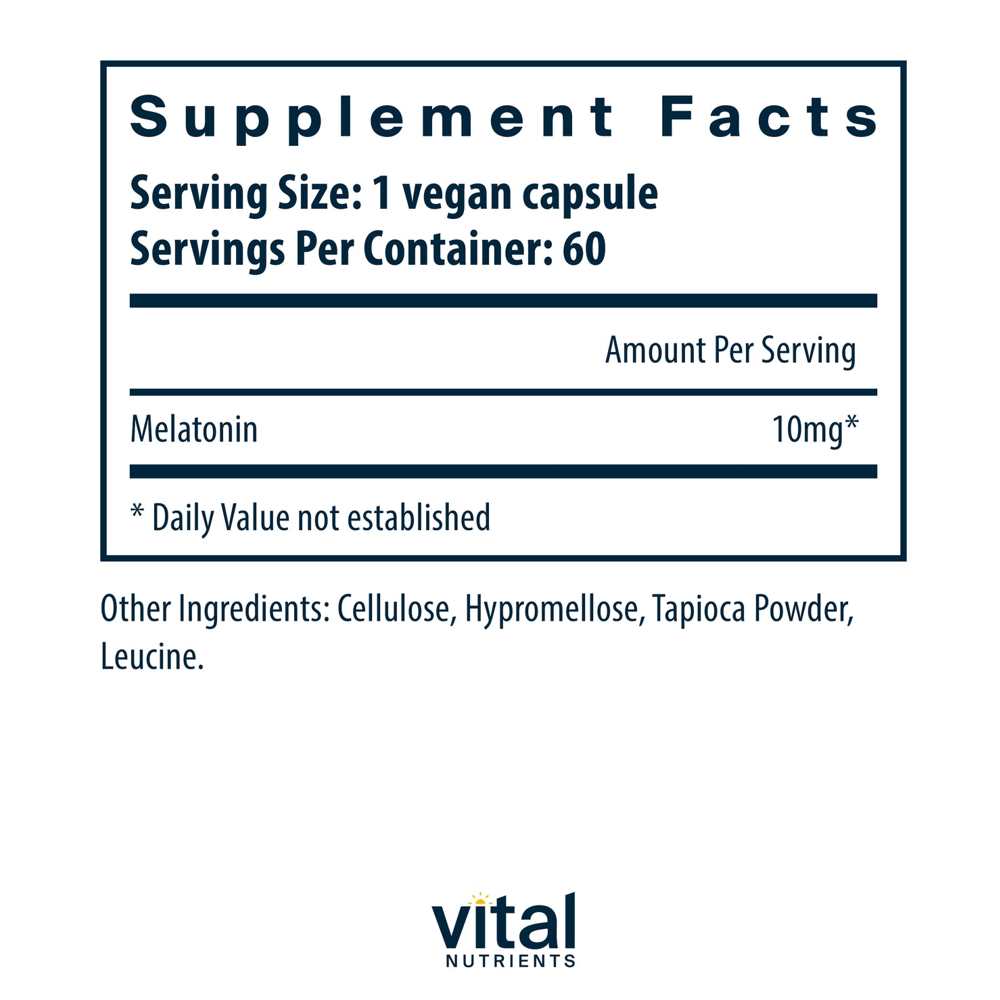 Vital Nutrients Melatonin 10mg 60 Caps thumbnail 2