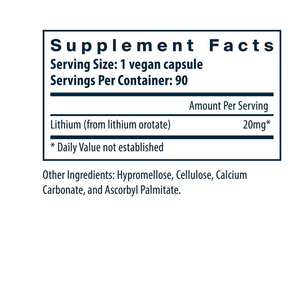 Vital Nutrients Lithium 90 Caps thumbnail 2