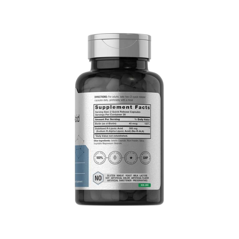 Horbäach R-Lipoic Acid 300mg Stabilized | 60 Capsules thumbnail 2
