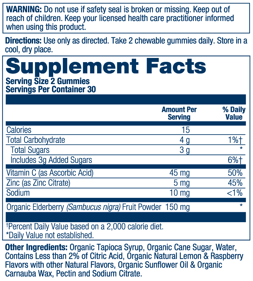Solaray Organic Elderberry 60 Gummies thumbnail 2