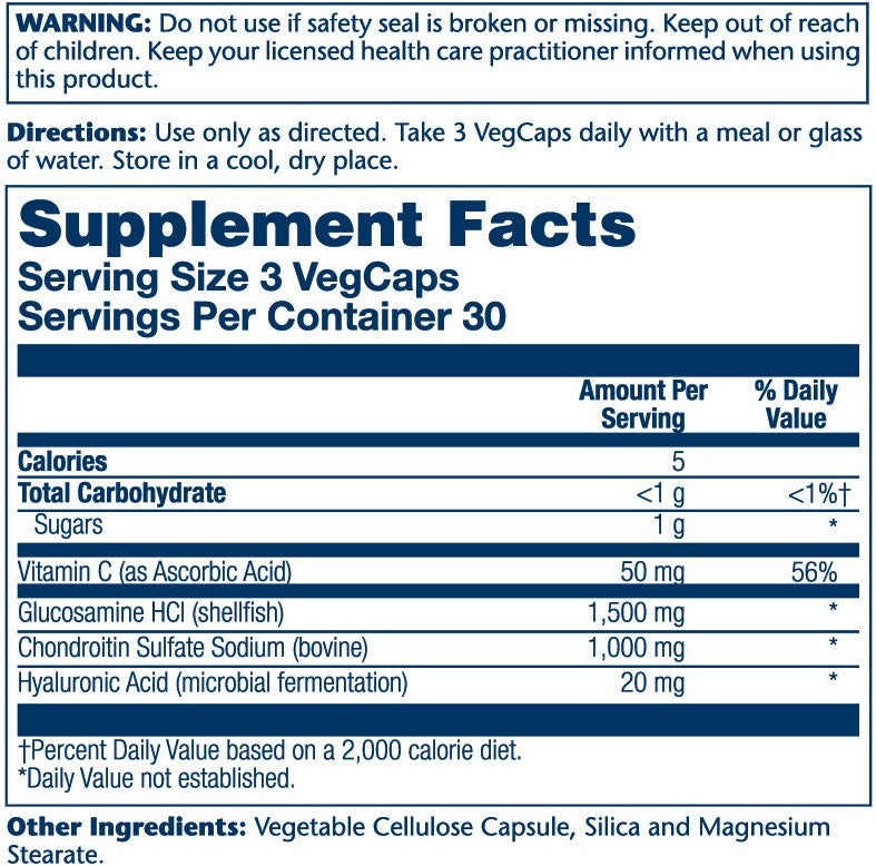 Solaray Glucosamine, Chondroitin W/ Hyaluronic Acid 90 Caps thumbnail 2