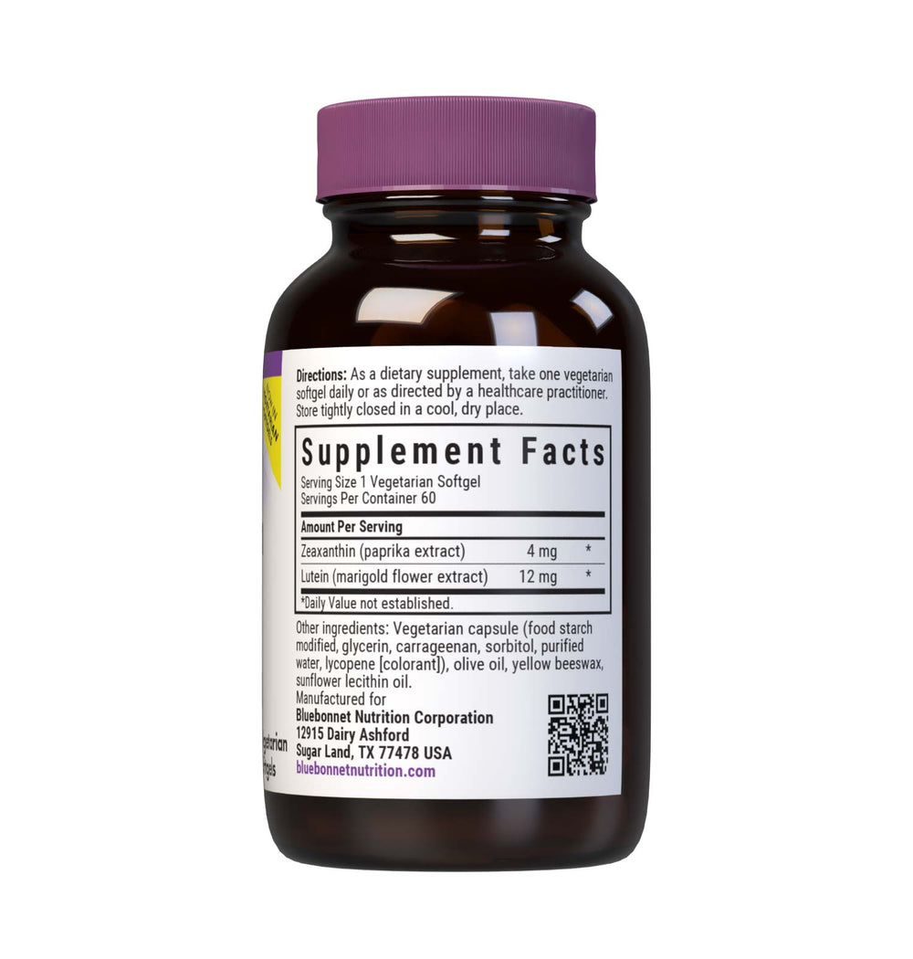 Bluebonnet Nutrition Zeaxanthin & Lutein 60 Softgels thumbnail 2