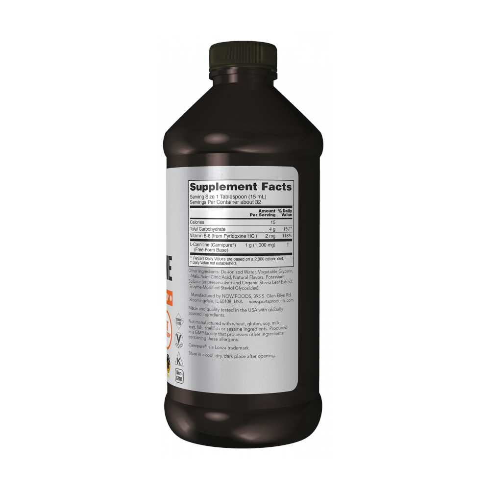 Now Foods L-Carnitine Liquid 1000 Mg – Tropical Punch Flavor – Cellular Energy & Fat Metabolism Support – 473 M L thumbnail 2