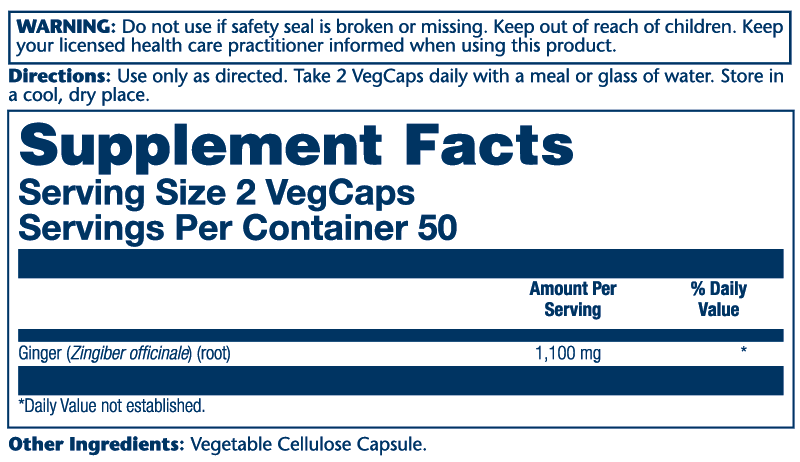 Solaray Ginger Root 1100mg 100 Caps thumbnail 2
