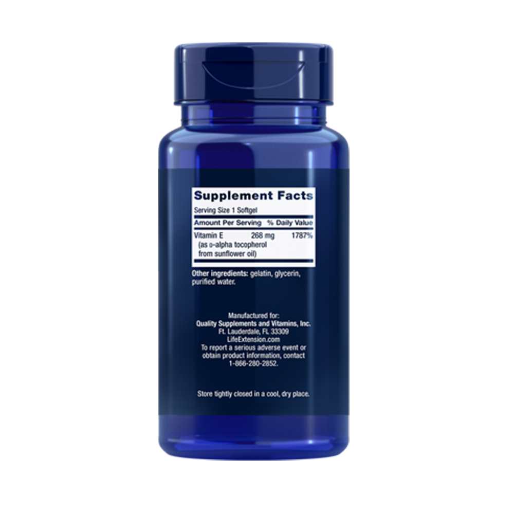 Life Extension Super Vitamin E 268 Mg (400 Iu), 90 Softgels thumbnail 2