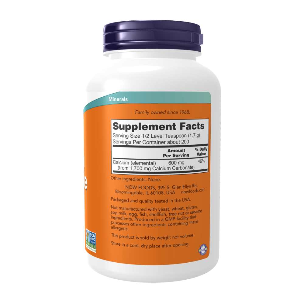 Now Foods Calcium Carbonate – Pure Powder for Bone Strength & Calcium Boost – 12 Oz (340 G) thumbnail 2
