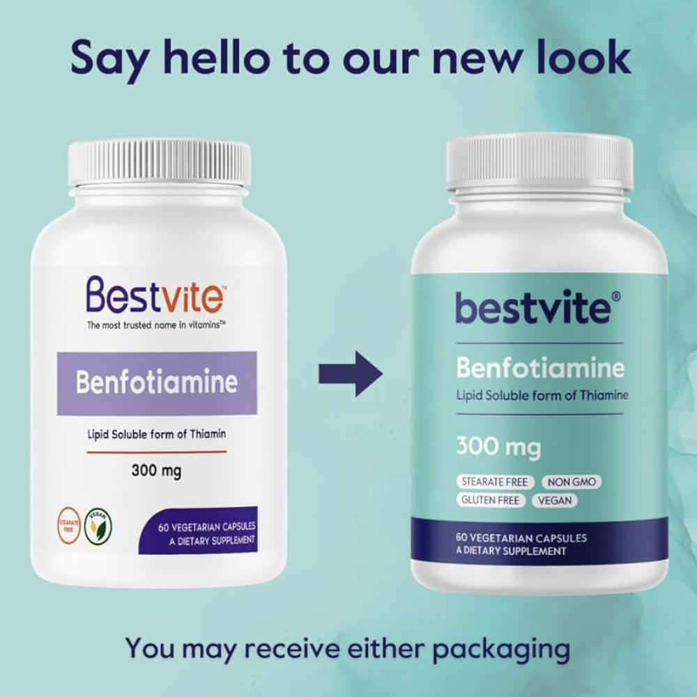 BestVite Benfotiamine – Lipid-Soluble Thiamine – 300mg – 60 Vegetarian Capsules thumbnail 2