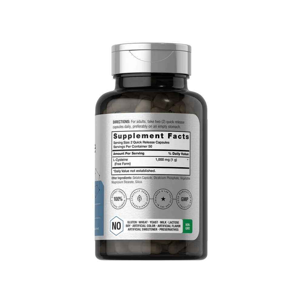 Horbäach L-Cysteine 1000mg per Serving | 100 Capsules thumbnail 2