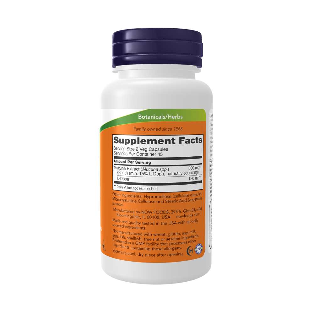 Now Foods Dopa Mucuna – Brain & Mood Support – 90 Veg Capsules thumbnail 3