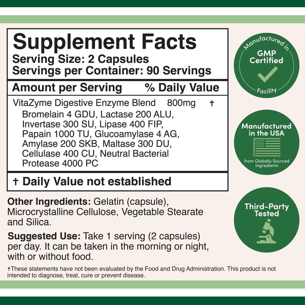 Double Wood Essential Digestive Enzymes – 800 Mg – 180 Capsules thumbnail 2